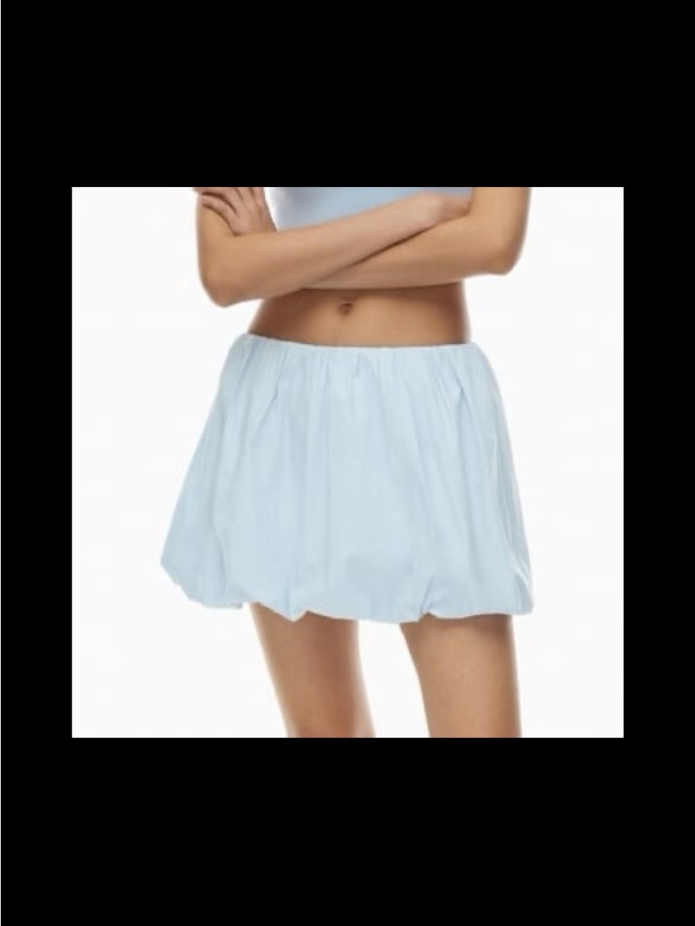 Aritzia Light Blue Bubble Hem Mini Skirt